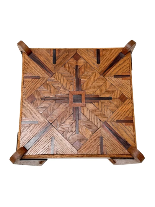Art Deco Amsterdamse School Two-Tier Side Table with Marquetry 1920s